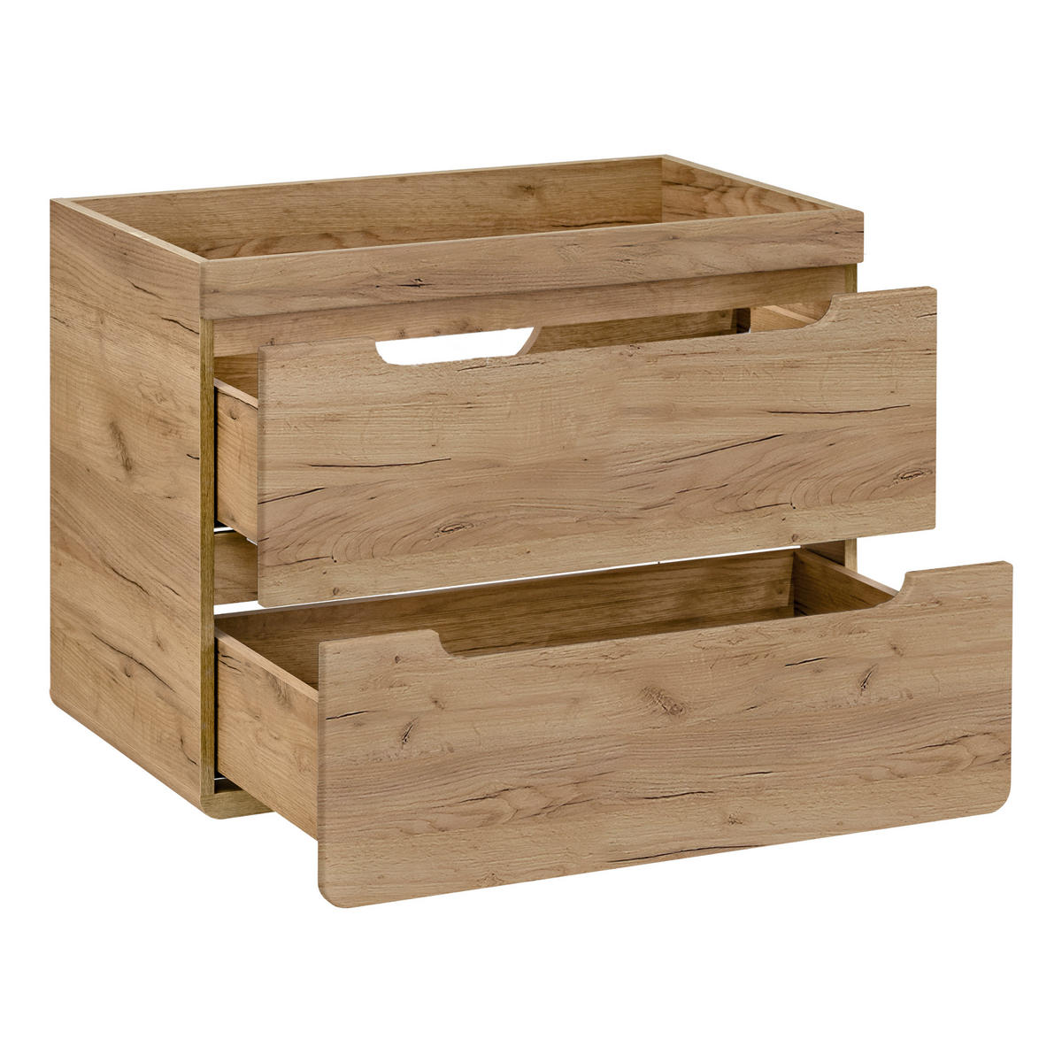 WASHTISCHKOMBI ARVIDA SET2 Eiche Eiche - Eichefarben, Glas/Holzwerkstoff (80/59/46cm) - Komodee