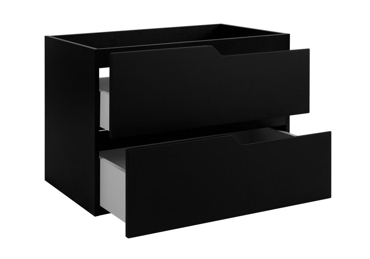 BADEZIMMERSCHRANK: Schwarz, 180 (2 x 80 + 20) x 46 x 58 cm - Schwarz, Holzwerkstoff (180/58/46cm) - 3XE LIVING