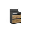 NACHTTISCH Monty Anthrazit 39.6 x 59.1 cm - Anthrazit/Eiche Wotan, Holzwerkstoff (32.3/59.1/39.6cm) - Vicco