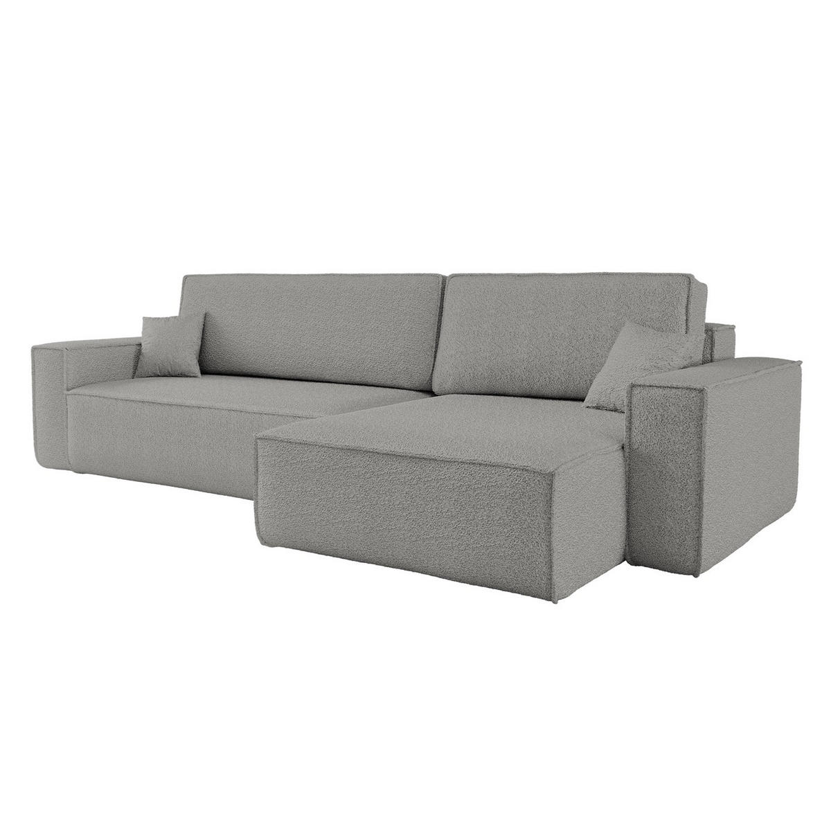 ECKSOFA Mit Schlaffunktion Und Bettkasten, Eckcouch BEST XL Stoff Quelle Grau Rechts - Schwarz/Grau, Holz/Kunststoff (142/142cm) - Kaiser Möbel