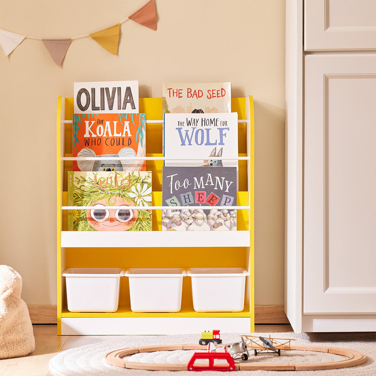 KINDERREGAL Weiß-Gold - Goldfarben/Weiß, Holzwerkstoff (63/76/30cm) - SoBuy