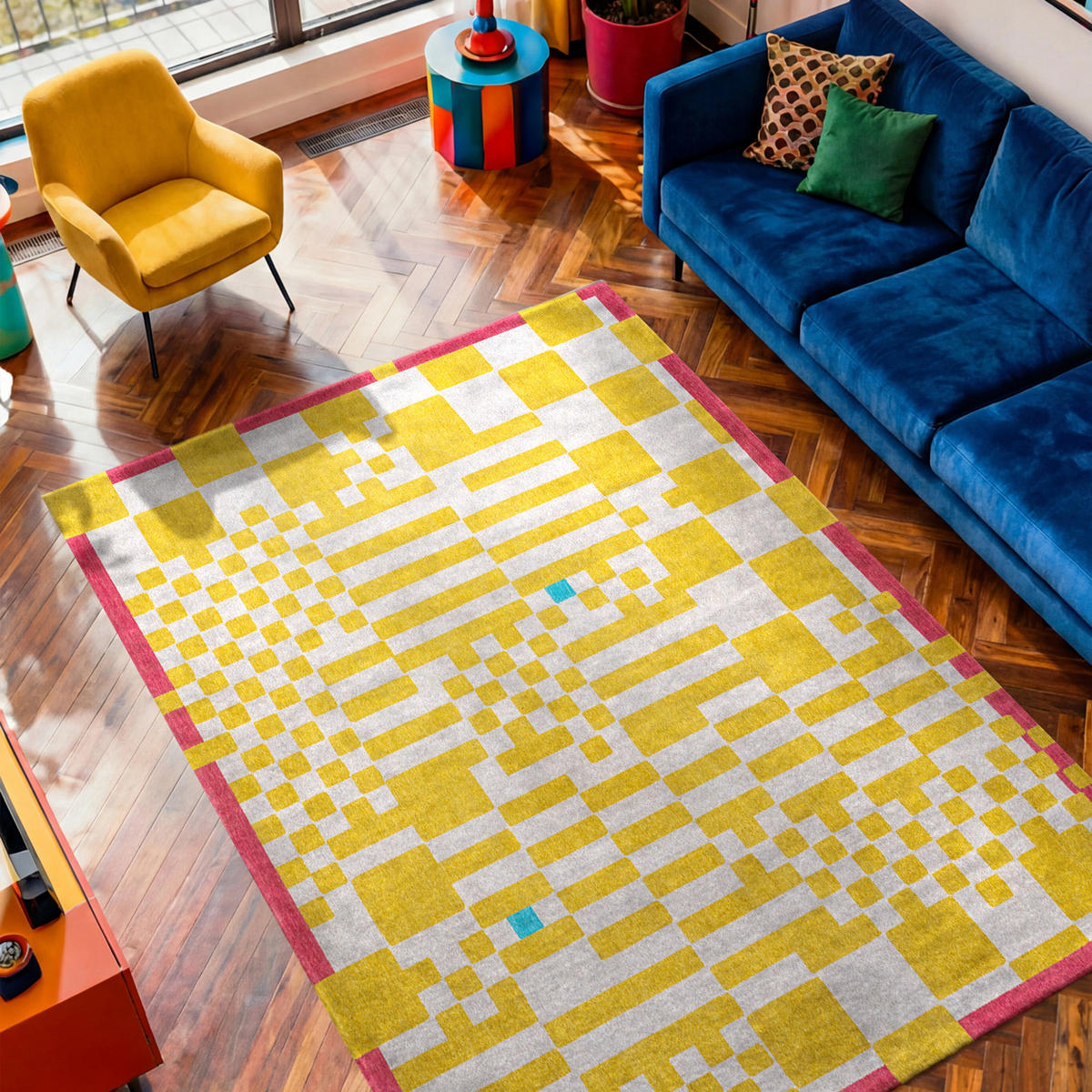 PREPROGA Chess Cupcake 170/240 cm - rumena, tekstil (170/240cm) - Louis De Poortere