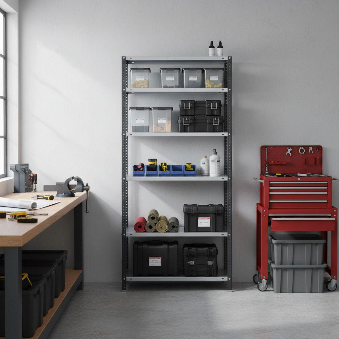 SCHRAUBREGAL PANDA TALL | HxBxT 200x90x30cm | 6 Fachböden | Fachlast 100kg | Anthrazit-Weiß - Anthrazit, Metall (90/200/30cm) - PROREGAL