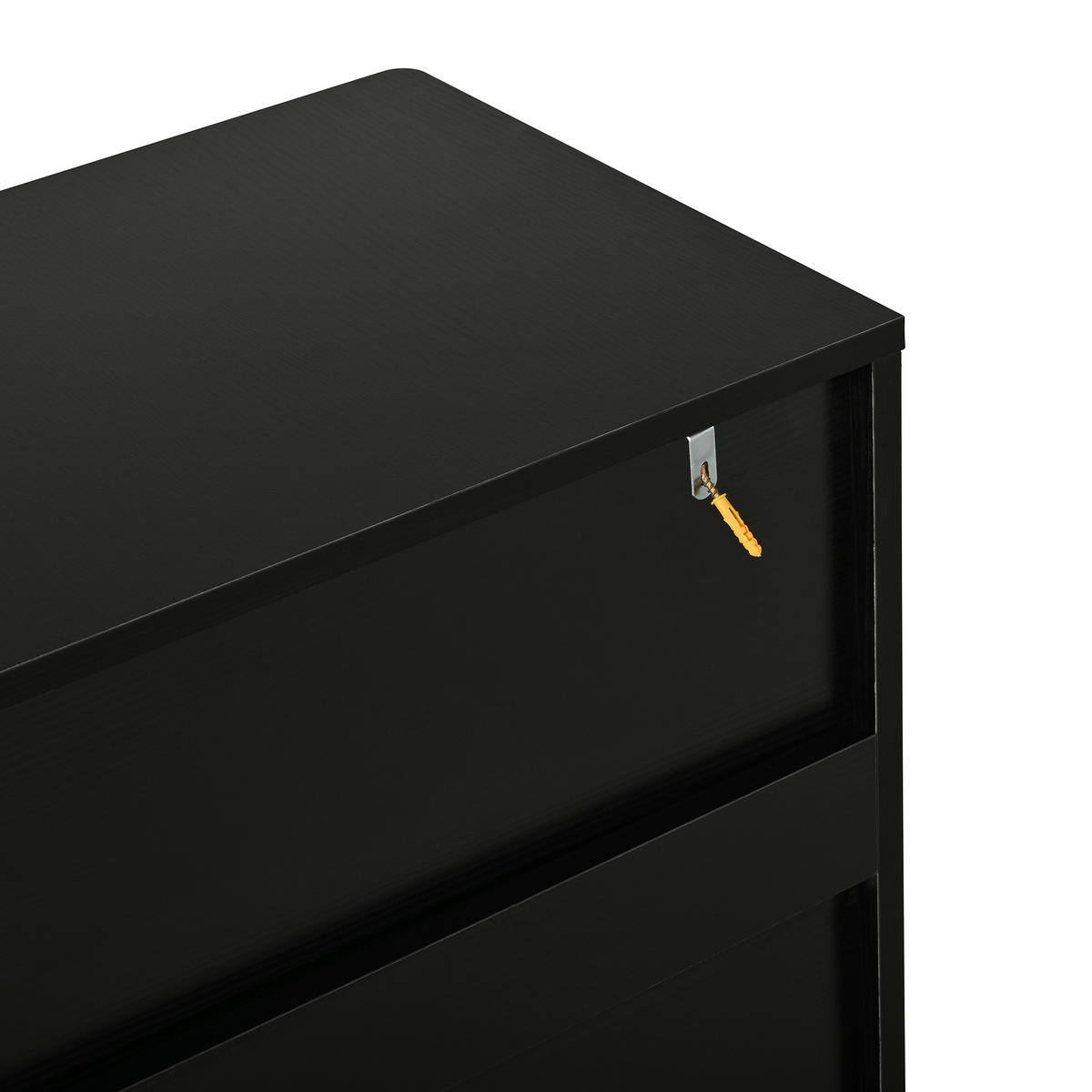 SIDEBOARD in Schwarz Aufbewahrungsschrank mit 6 Schubladen, 120 B/40 T/75 H(cm), fürs Wohn & Schlaf - Schwarz/Naturfarben, Holzwerkstoff (120/75/40cm) - STILVORA