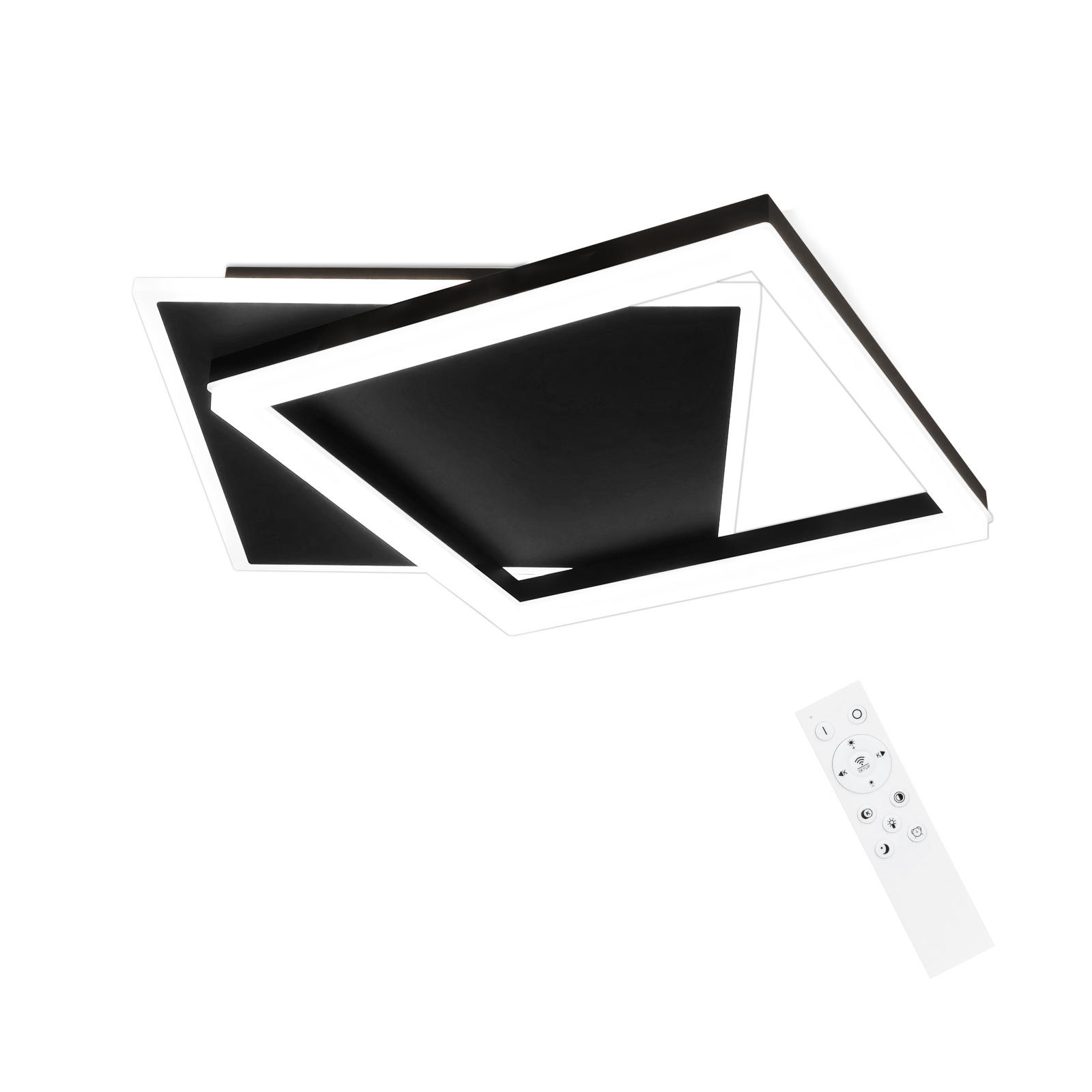 LED-DECKENLEUCHTE Lena 48.5/47.5/6 cm - Schwarz, Metall (48.5/47.5/6cm) - Nettlife