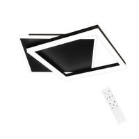 LED-DECKENLEUCHTE Lena 48.5/47.5/6 cm - Schwarz, Metall (48.5/47.5/6cm) - Nettlife