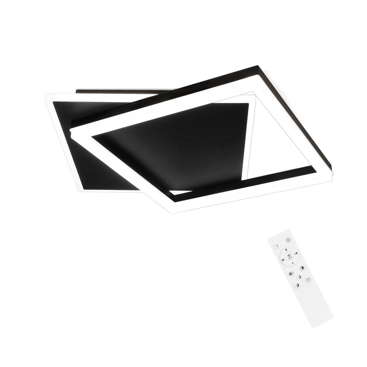 LED-DECKENLEUCHTE Lena 48.5/47.5/6 cm - Schwarz, Metall (48.5/47.5/6cm) - Nettlife