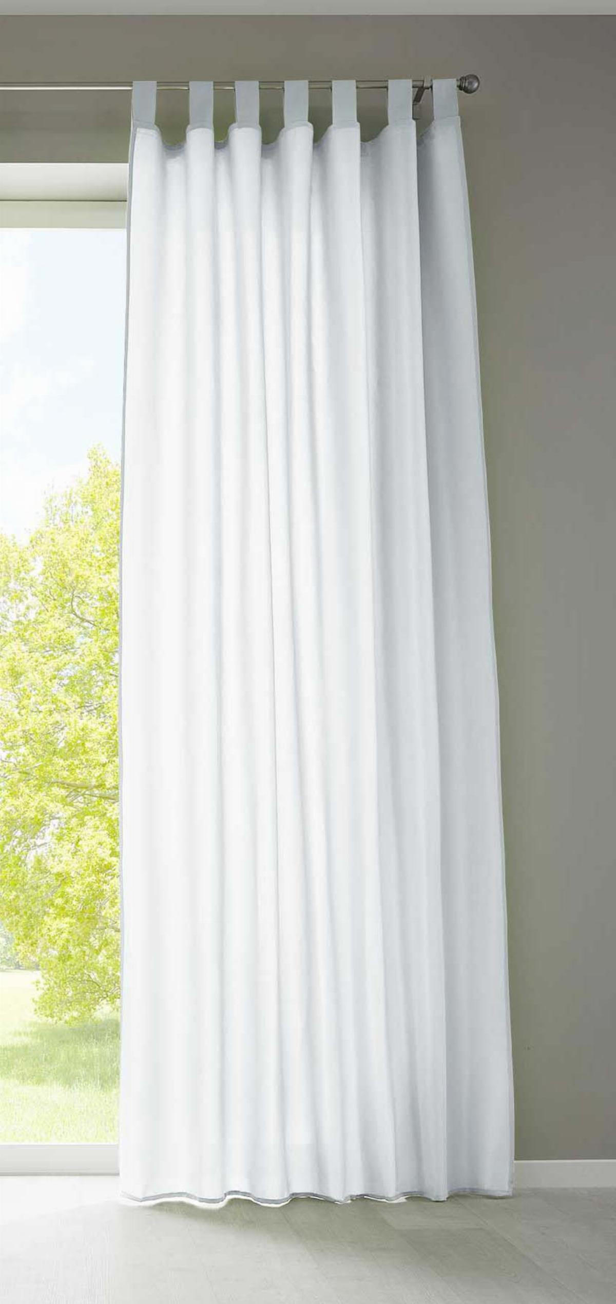 VORHANG POTSDAM HxB 245x140 cm Weiß - Weiß, Textil (140/245cm) - Gardinenbox
