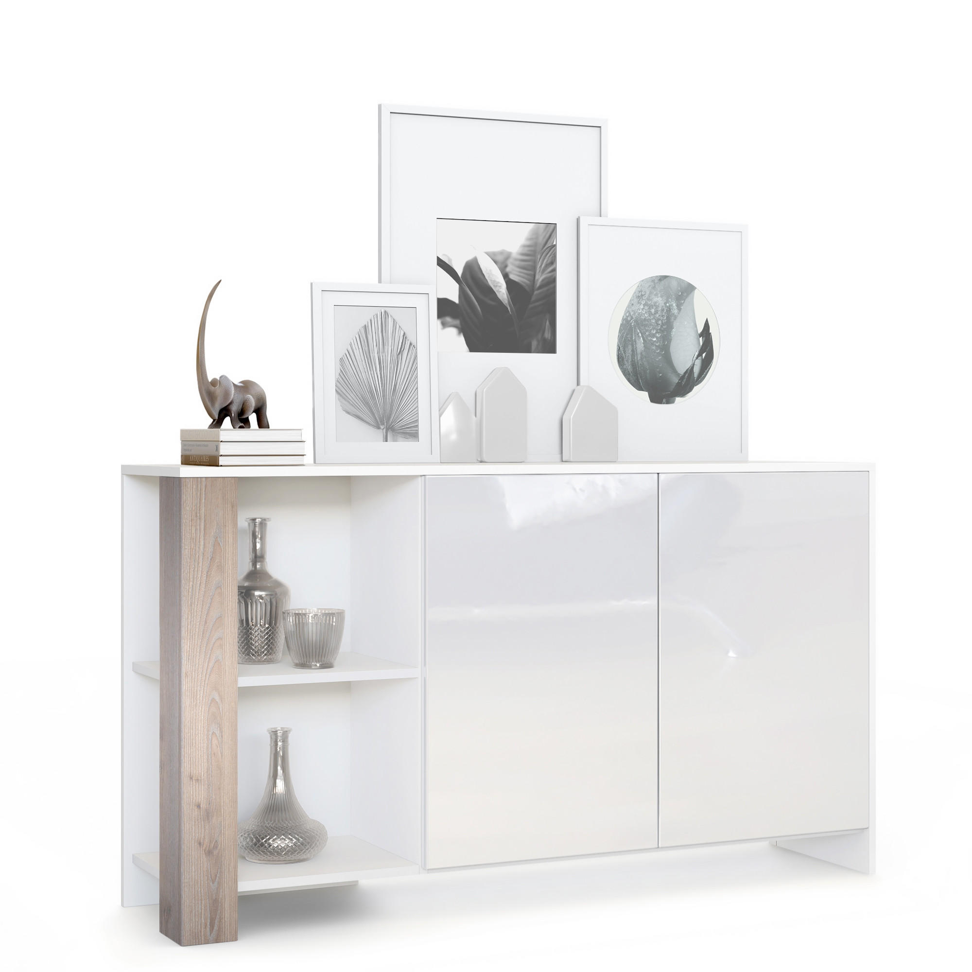 SIDEBOARD Canto Eiche Nordic - Silbereichenfarben, Holzwerkstoff (143/81/36cm) - Vladon
