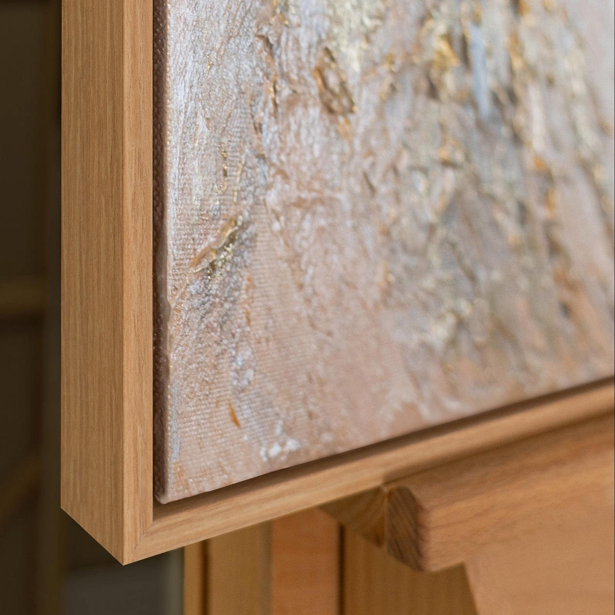 GEMÄLDE Leuchtender Strom Schattenfugenrahmen Eichefarben 70x50 cm - Eichefarben, Holz (70/50cm) - YS-art gallery