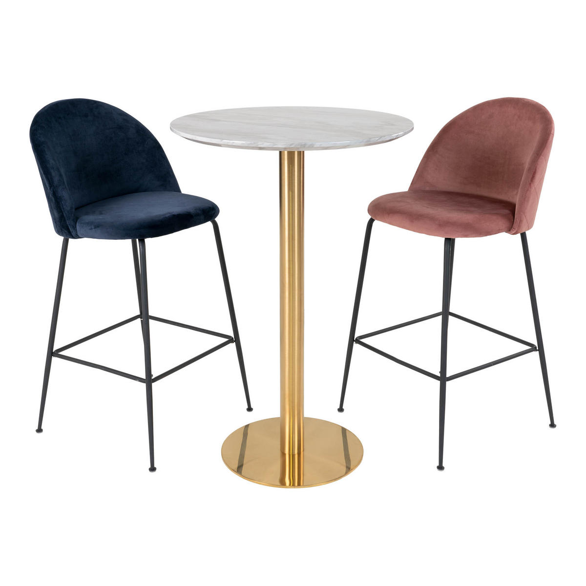 BARTISCH, Bolzano, Weiß, MDF, 70 x 70 x 105 cm - Weiß, Holzwerkstoff/Metall (70/70/105cm) - ebuy24