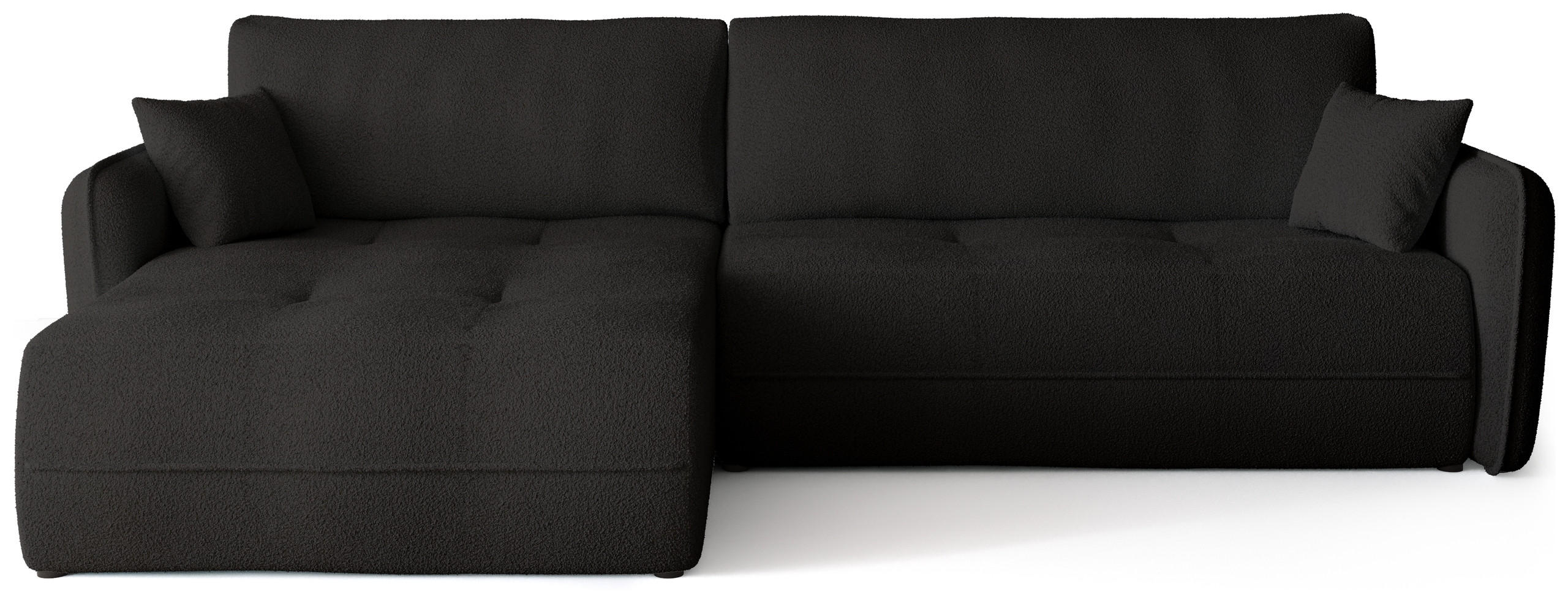 ECKSOFA CLAUDIO mit Schlaffunktion Schwarz - Schwarz, Textil (263/150cm) - Bromarkt