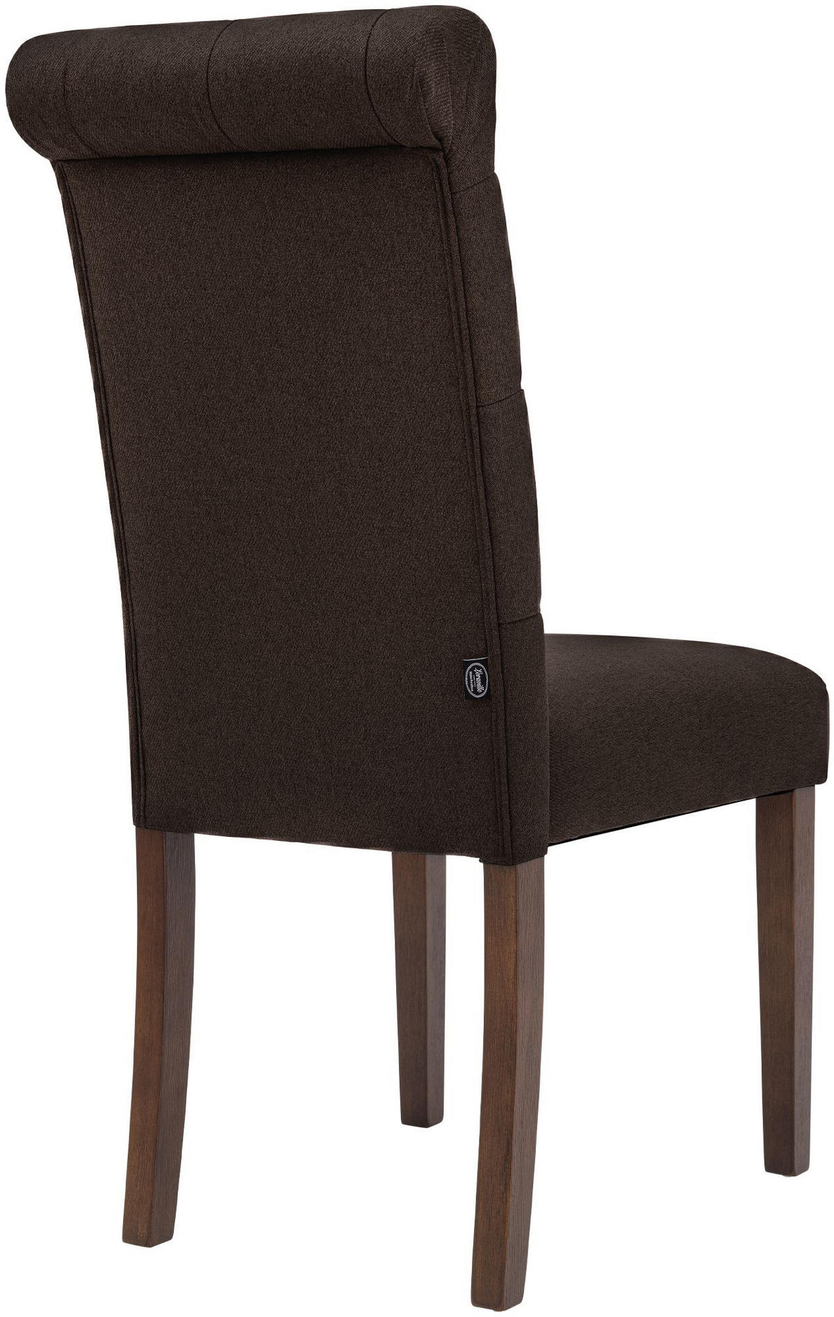 STUHL 2er Set Stoff braun - Walnussfarben/Braun, Holz/Textil (45/98/63cm) - CLP