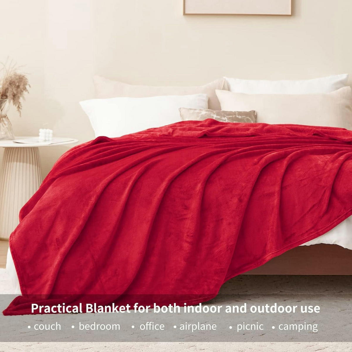 KUSCHELDECKE Rot 220 x 240 cm - Rot, Textil (220/240cm)
