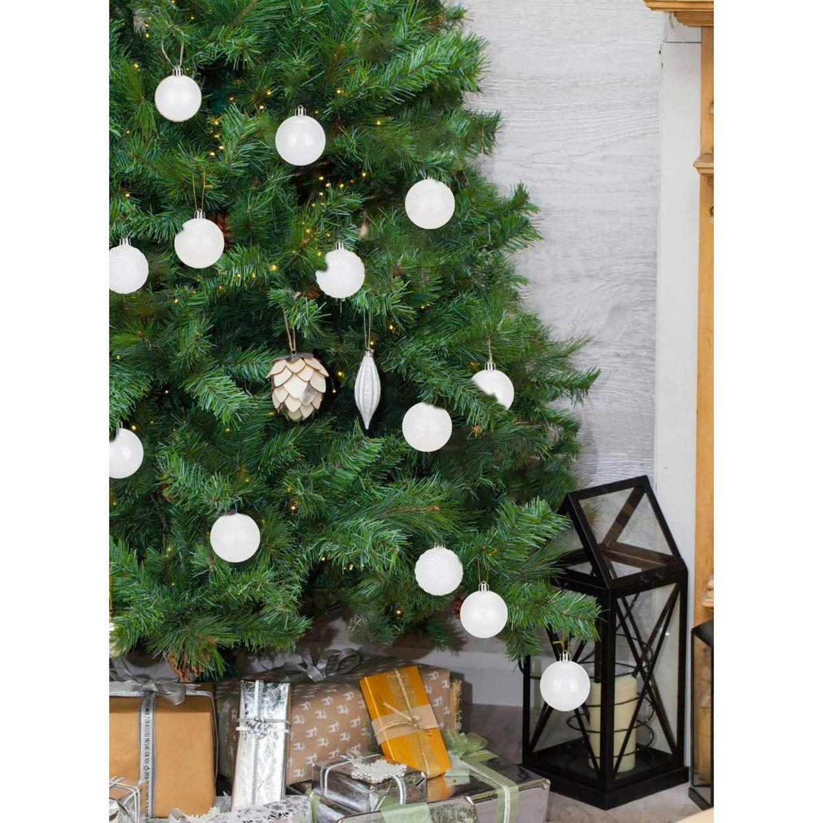 WEIHNACHTSKUGELN 25 Stück bruchsicher 6 cm Perlweiß - Weiß, Kunststoff (6/6/6cm)