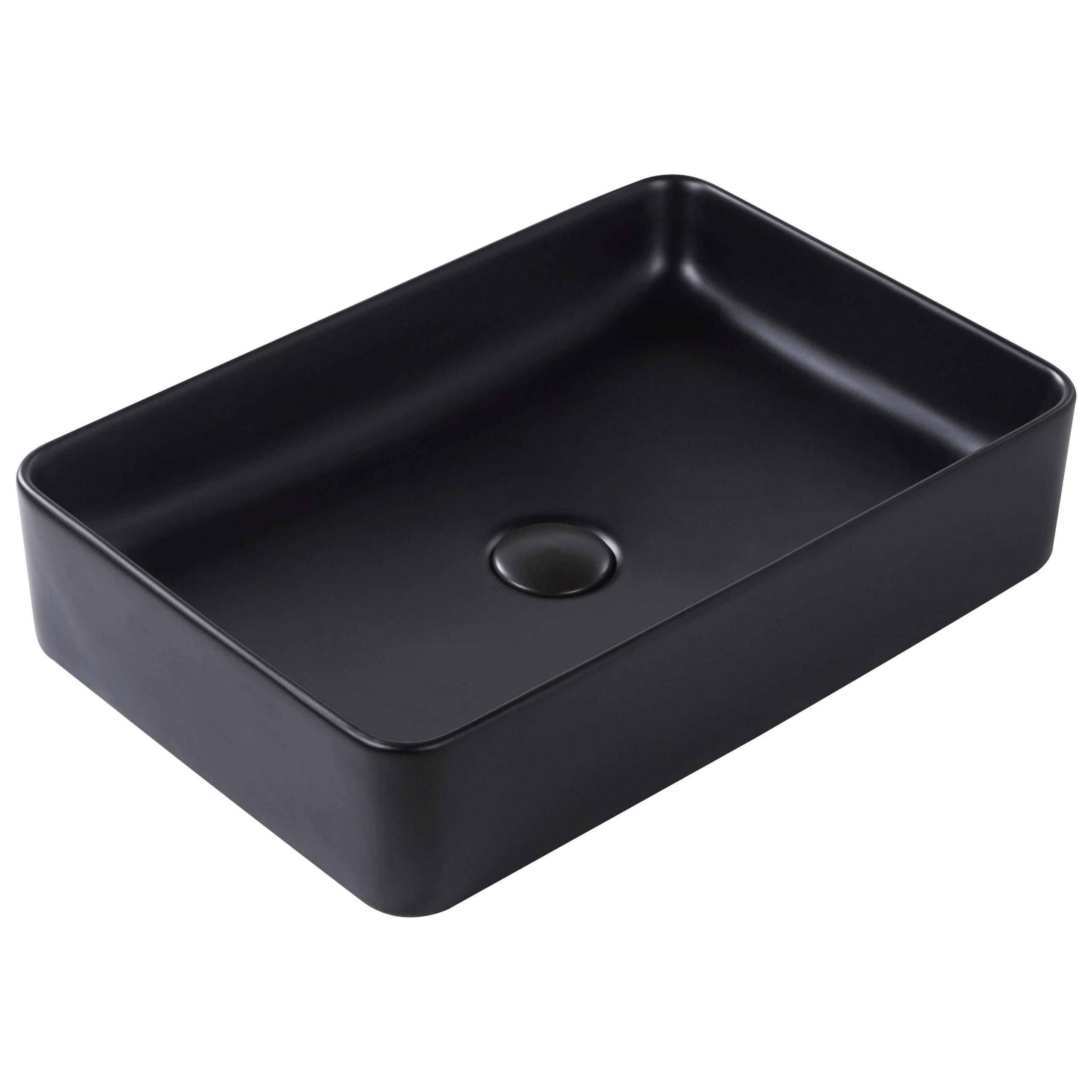 AUFSATZWASCHBECKEN Schwarz 51/34 cm Keramik Chivana - Schwarz, Keramik (51/11/34cm) - Beliani