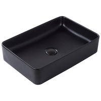 AUFSATZWASCHBECKEN Schwarz 51/34 cm Keramik Chivana - Schwarz, Keramik (51/11/34cm) - Beliani