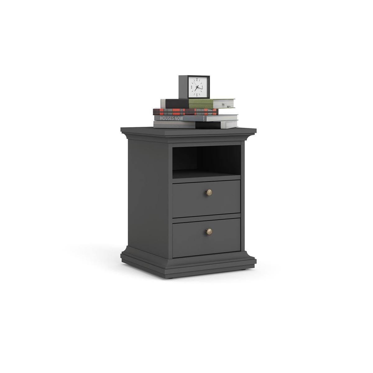 NACHTSCHRANK mattgrau - Grau, Holzwerkstoff (44/59/40cm) - ebuy24