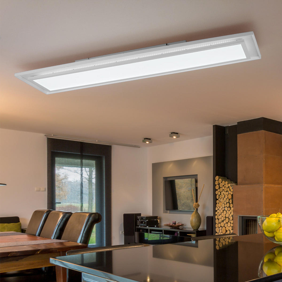 LED DECKENLEUCHTE Metall Weiß - Weiß, Metall (85/19/6.3cm) - Globo Lighting