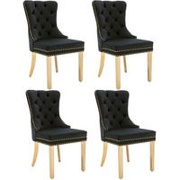 STUHL-SET DE-36992 4 Stück mit runden Zugringen Schwarz - Schwarz, Metall (45/95/50.5cm) - ComfortXL