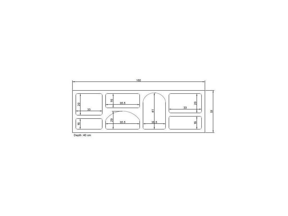 TV-MÖBEL mit 7 Fächern - Weiß - LUELA - Weiß, Holz (40/51/160cm) - Vente-Unique