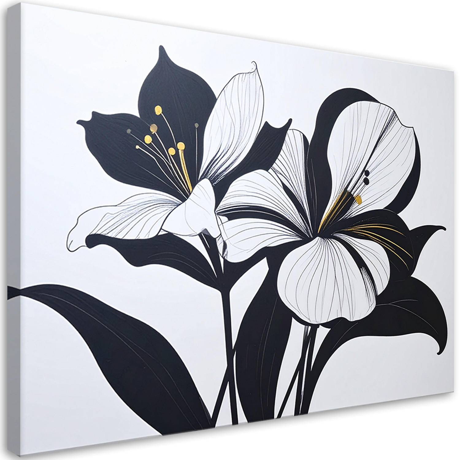 Feeby Leinwandbild, Schwarz 90x60 cm