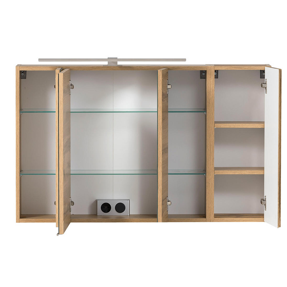 BADMÖBEL-SET 3-TLG. Vasto-03 - Grau, Holzwerkstoff (185/200/47cm) - Lomado