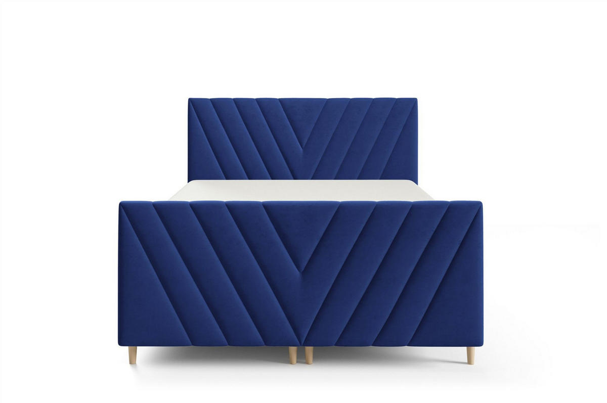BOXBETT Carlito In überlänge - Blau, Holzwerkstoff/Textil (160/220cm) - Fun Möbel