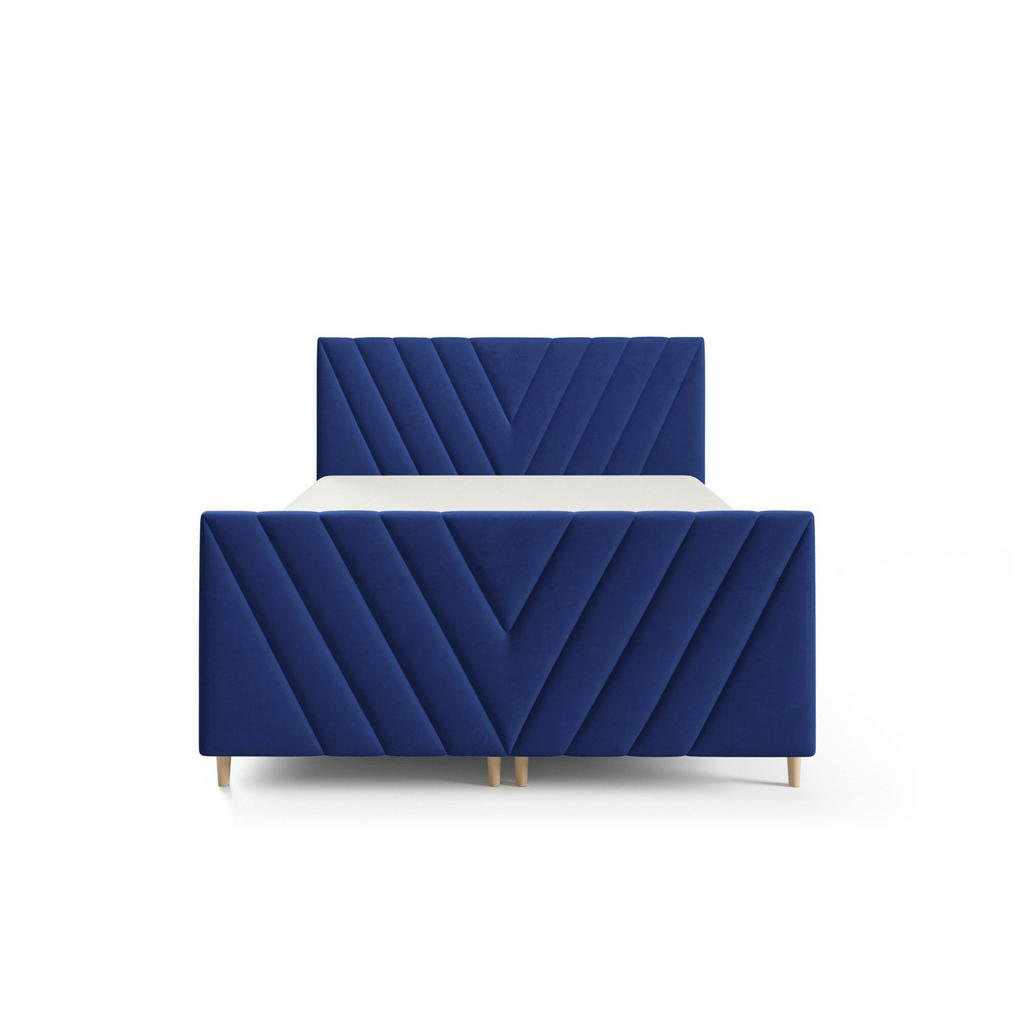 Thumbnail - Fun Möbel Boxbett, Blau, Textil, 160x200 cm, Schlafzimmer, Betten, Boxspringbetten