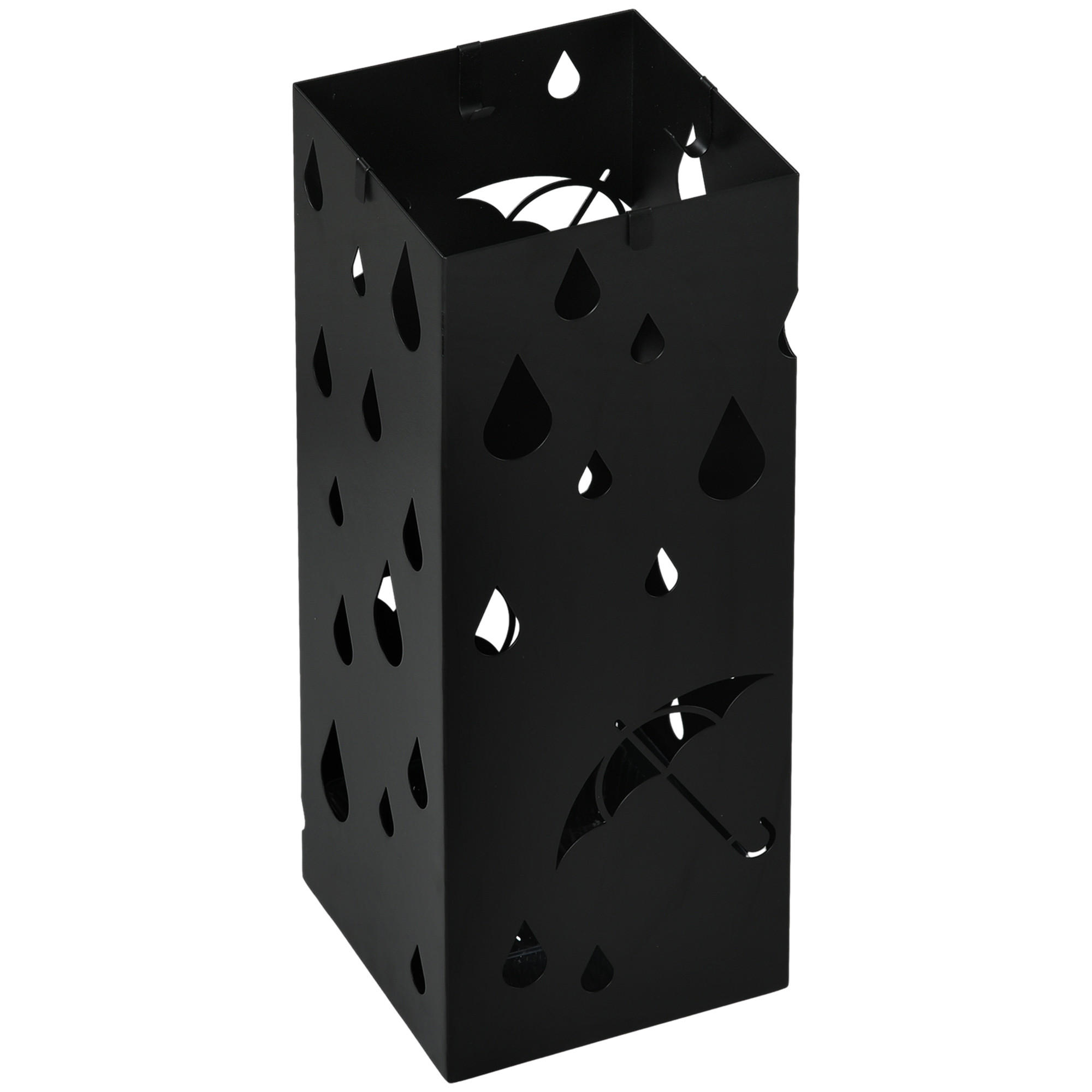 SCHIRMSTÄNDER Charles Schwarz Stahl 15.5/15.5/40 cm - Schwarz, Metall (15.5/15.5/40cm) - Jamb