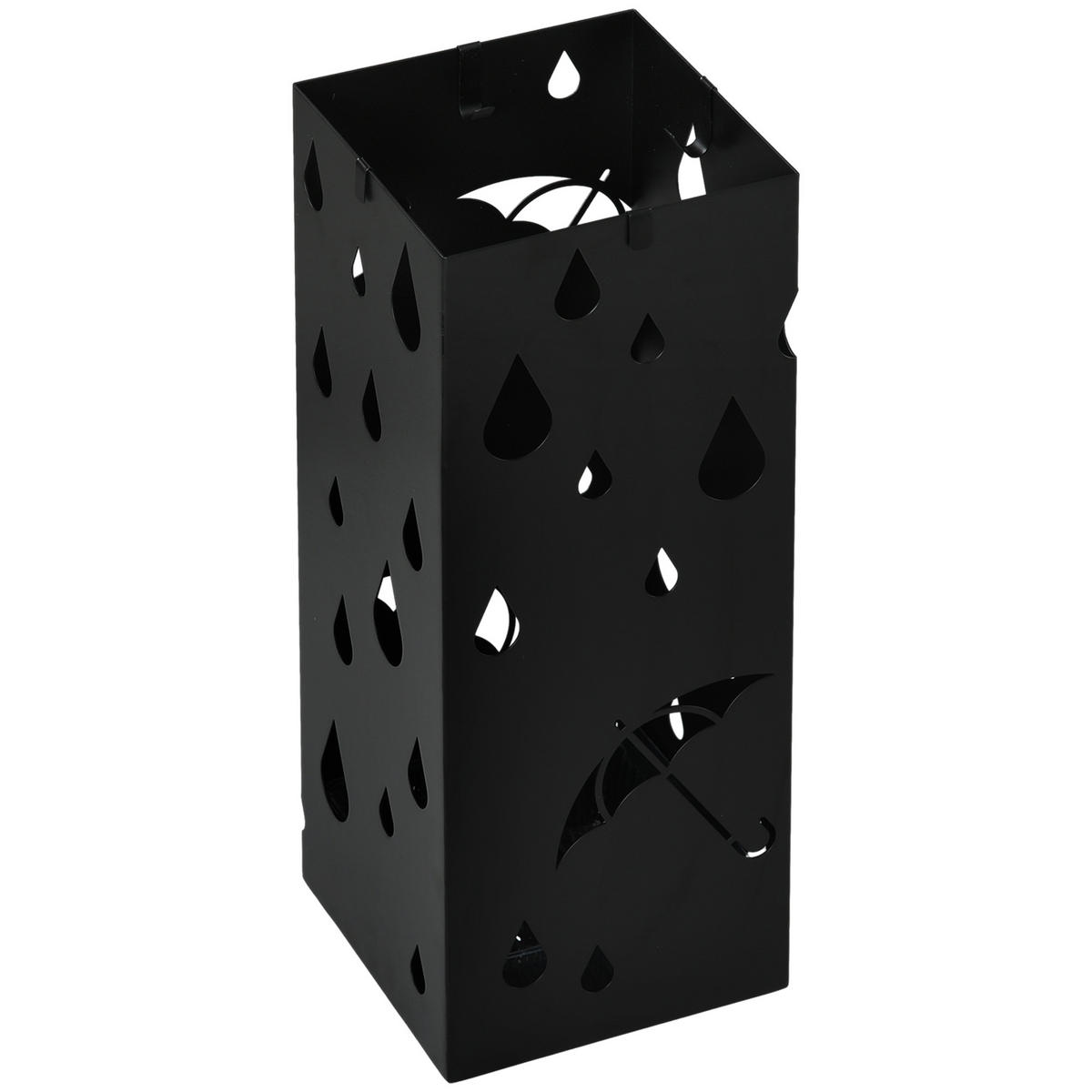 SCHIRMSTÄNDER, 4 Haken, Tropfschale, Stahl, Schwarz - Multicolor, Metall (15.5/40/15.5cm) - FORIOUS