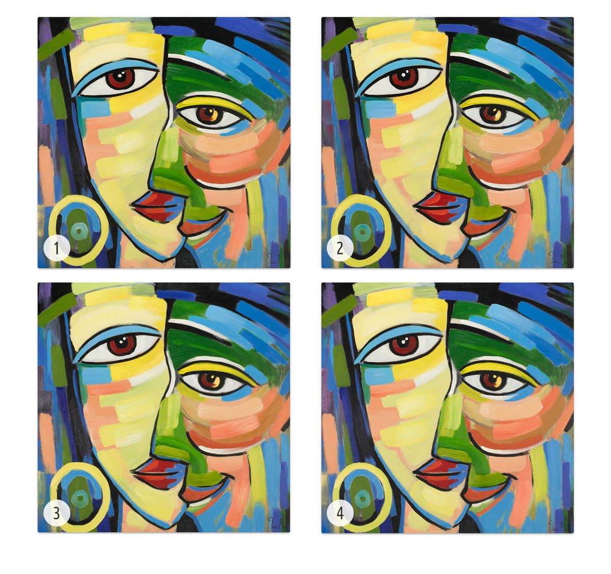 ÖLGEMÄLDE 80/80 cm - Blau/Multicolor, Holz/Textil (1.85/80cm) - KUNSTLOFT