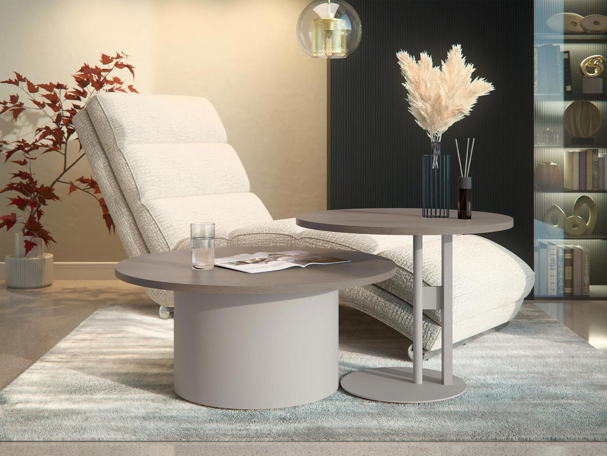 COUCHTISCH-SET Monar Cashmere - Kaschmir/Eichefarben, Holzwerkstoff/Metall (58/58/45cm) - MIRJAN24