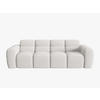 SOFA Lisa aus strukturiertem Stoff hellgrau 4 Sitzplätze - Hellgrau, Textil (256/77/101cm) - Micadoni