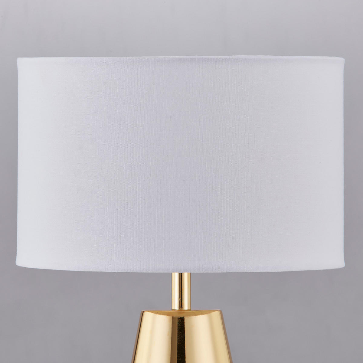 TISCHLEUCHTE - Frottee / Eisen, 1-flammig - Goldfarben, Metall (20/20/32cm) - home24