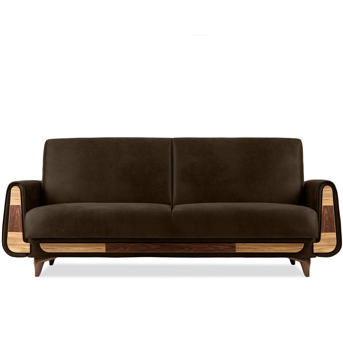 3-SITZER-SCHLAFSOFA GUSTAVO II mit Armlehnen, Braun - Braun, Holz/Holzwerkstoff (230/98/98cm) - KONSIMO®