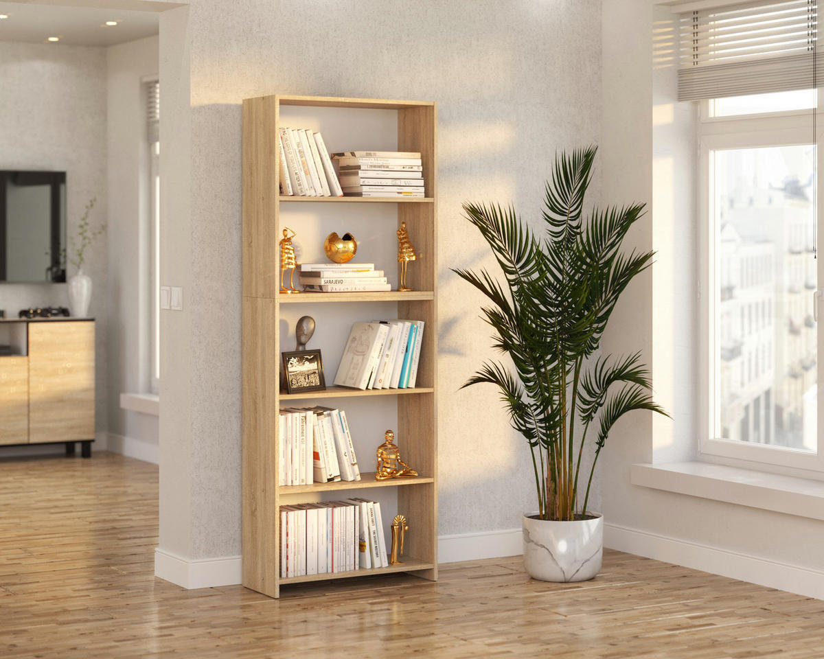 BÜCHERREGAL - Eiche Sonoma - Sonoma Eiche, Holz (70/189.4/30.4cm) - Stiv Meble