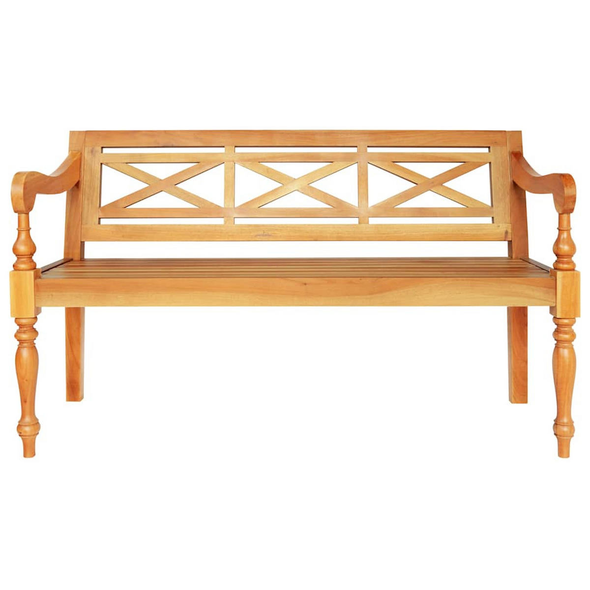 BATAVIA-BANK Hellbraun 123 Cm Massivholz Mahagoni - Braun, Holz (50/81/123cm) - vidaXL