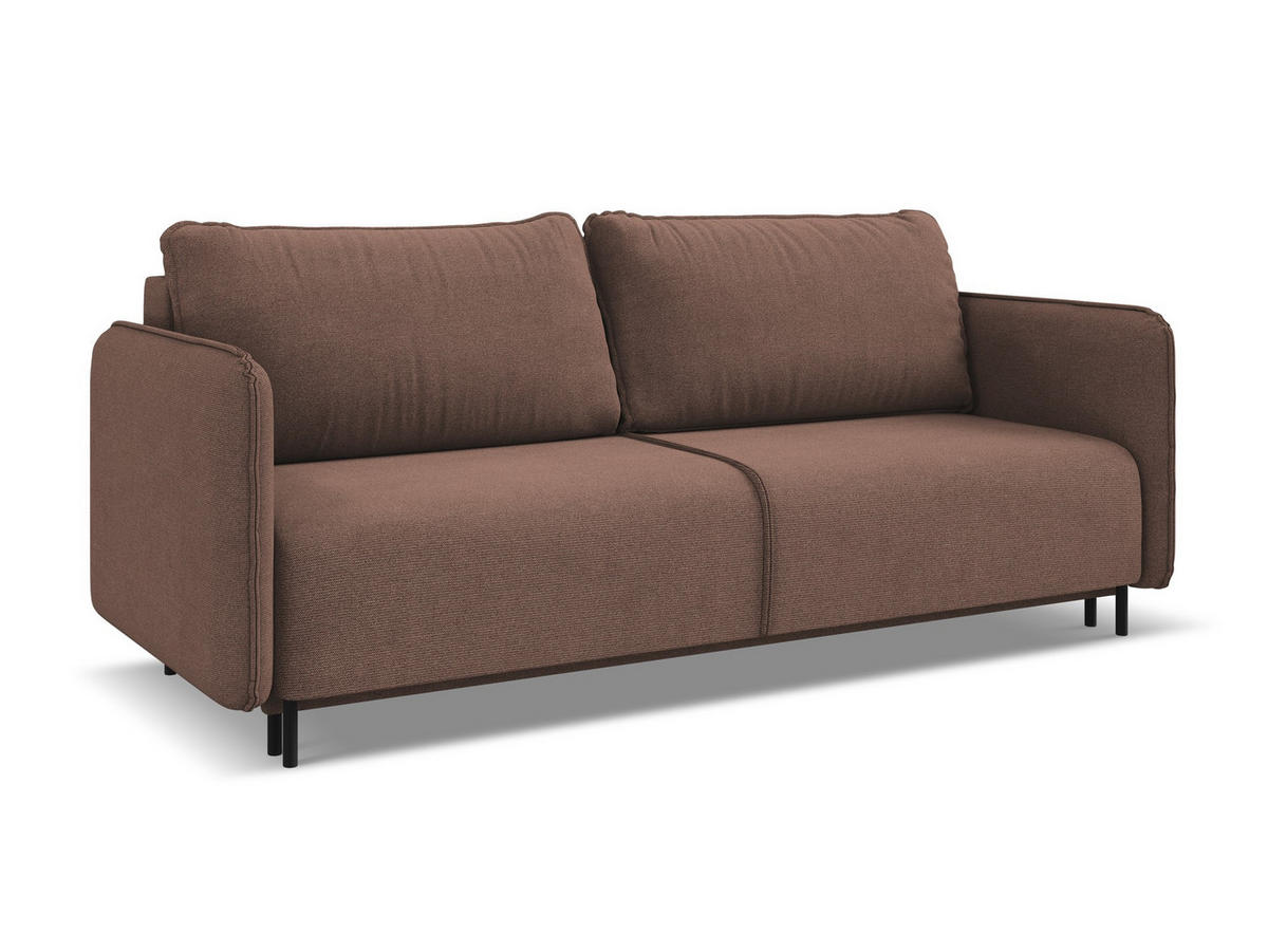 3-SITZER SOFA mit Schlaffunktion Strukturstoff Stoff Pink - Pink/Hellrosa, Holz/Textil (226/90/92cm) - Makamii