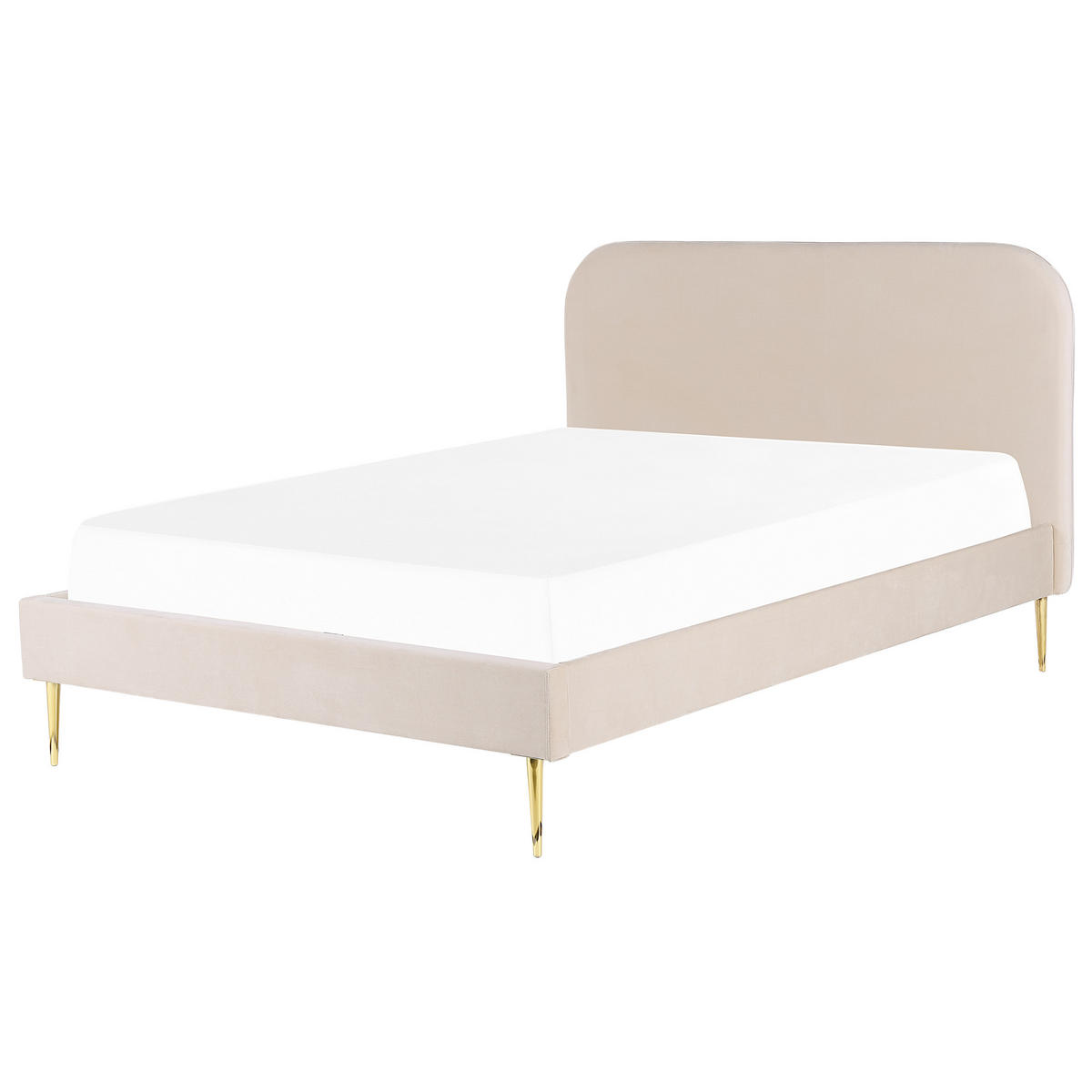 POLSTERBETT 160/200cm Helles Beige Flayat - Beige/Goldfarben, Textil (160/200cm) - Beliani