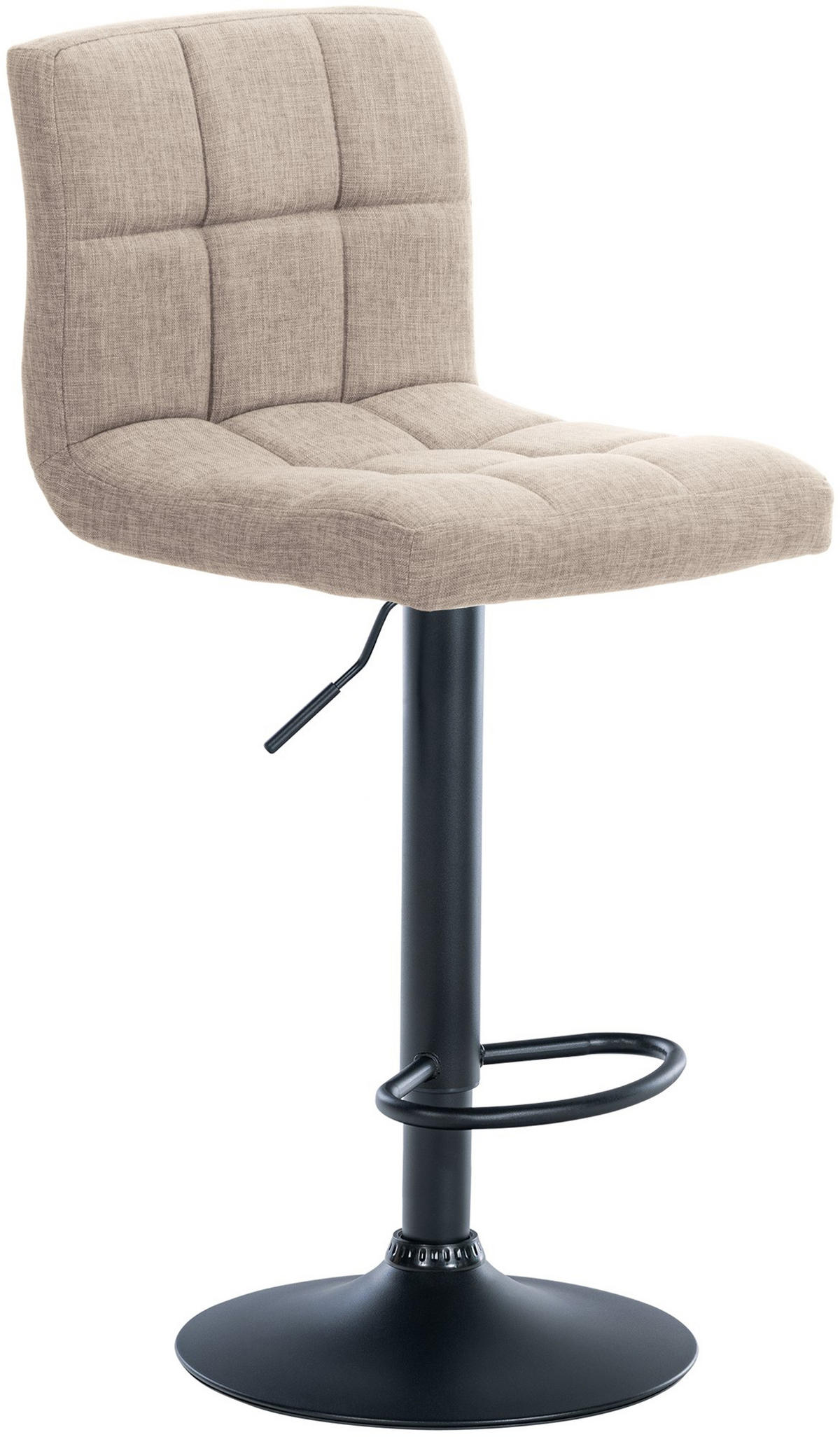 BARHOCKER 2er Set Cala Stoff schwarz creme - Creme/Schwarz, Textil/Metall (46/114/47cm) - TPFLiving