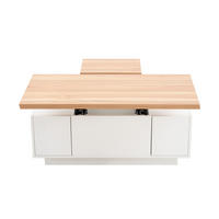 COUCHTISCH Weiß/Holzfarben 100/50/40 cm mit Doppel-Hebefunktion - Weiß, Holzwerkstoff (50/100/40cm) - PANGIVO
