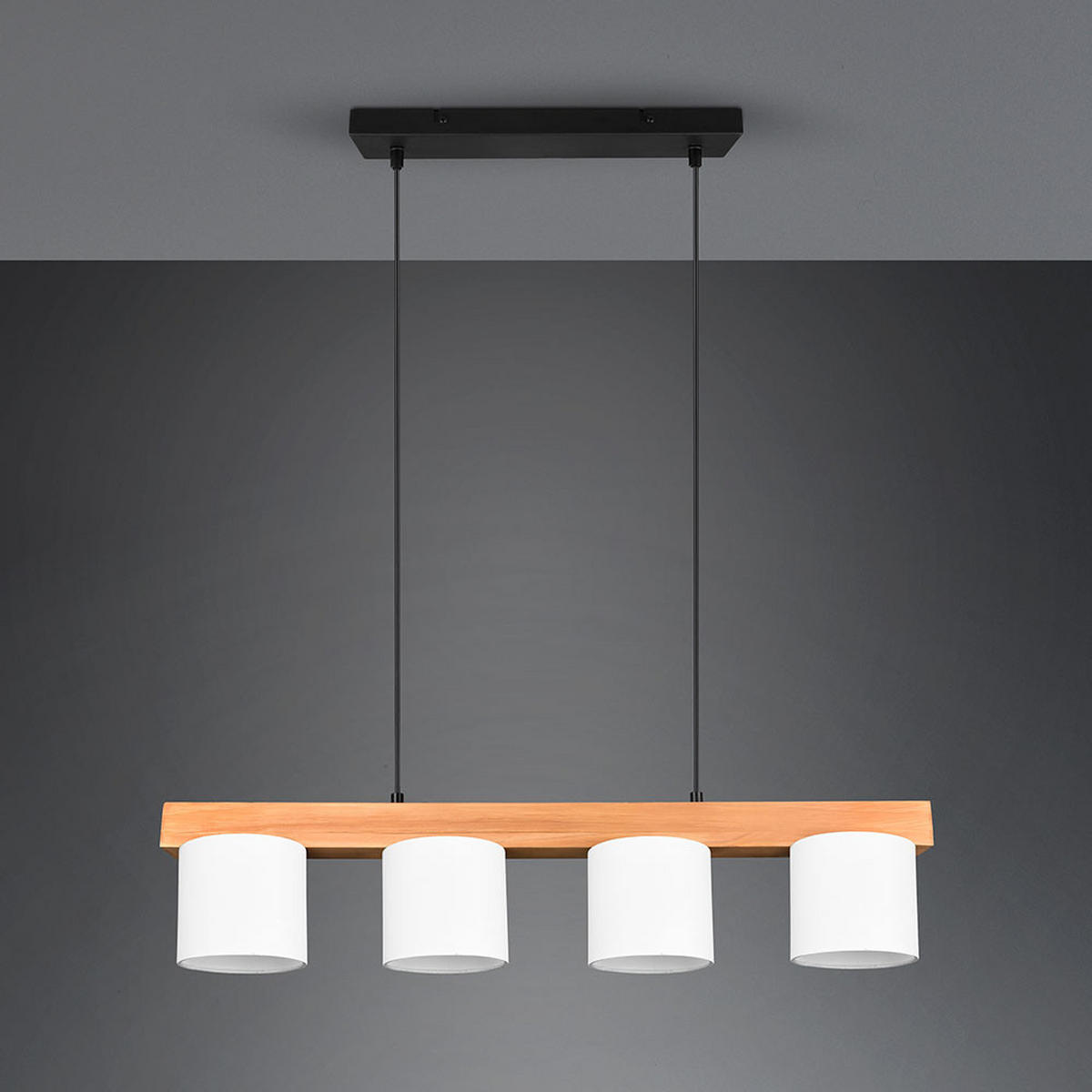 HÄNGELEUCHTE Cameron Holz Weiß - Weiß, Holz (75/12/150cm)