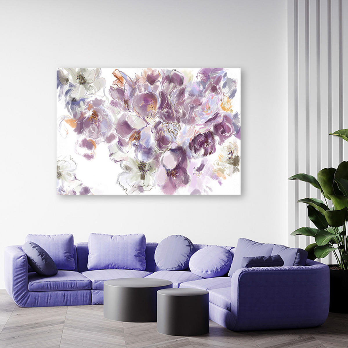 WANDBILD iris blume - Weiß, Textil (60/40cm) - Feeby