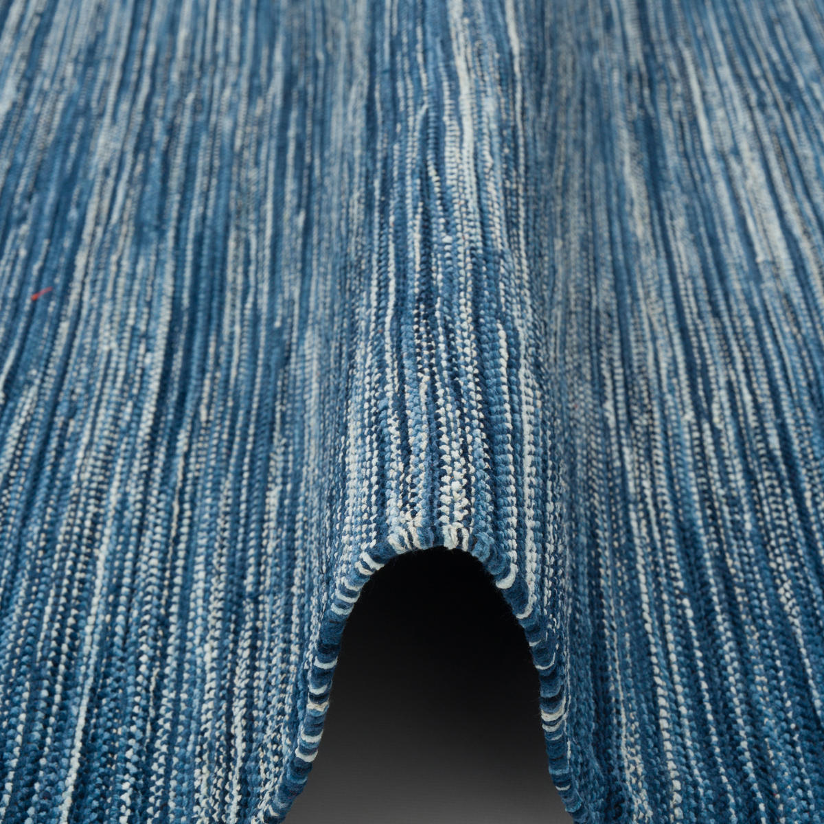 NATUR BAUMWOLLE TEPPICH KELIM TOSKANA - Blau, Textil (90/160cm) - Pergamon