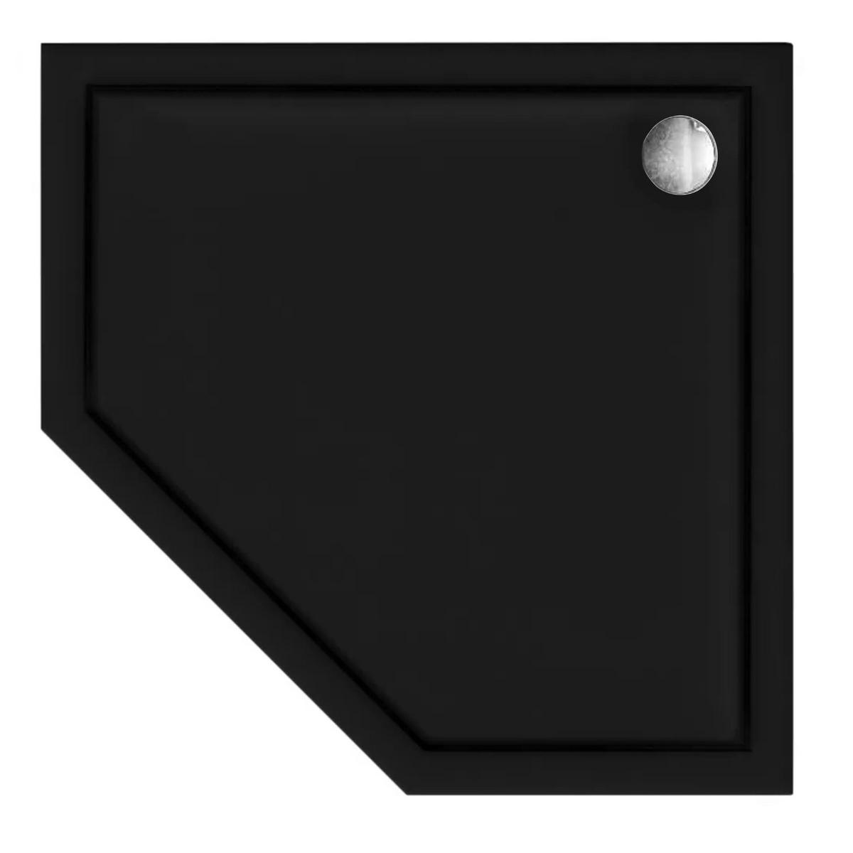 DUSCHWANNE Rea Diamond Black 90x90 - Schwarz, Keramik (90/5/90cm) - REA