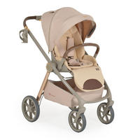 KOMBIKINDERWAGEN Unique 3 in 1 beige Babyschale Stoßdämpfer PU-Räder Tasche - Beige, Metall (75/59/104cm) - Cangaroo