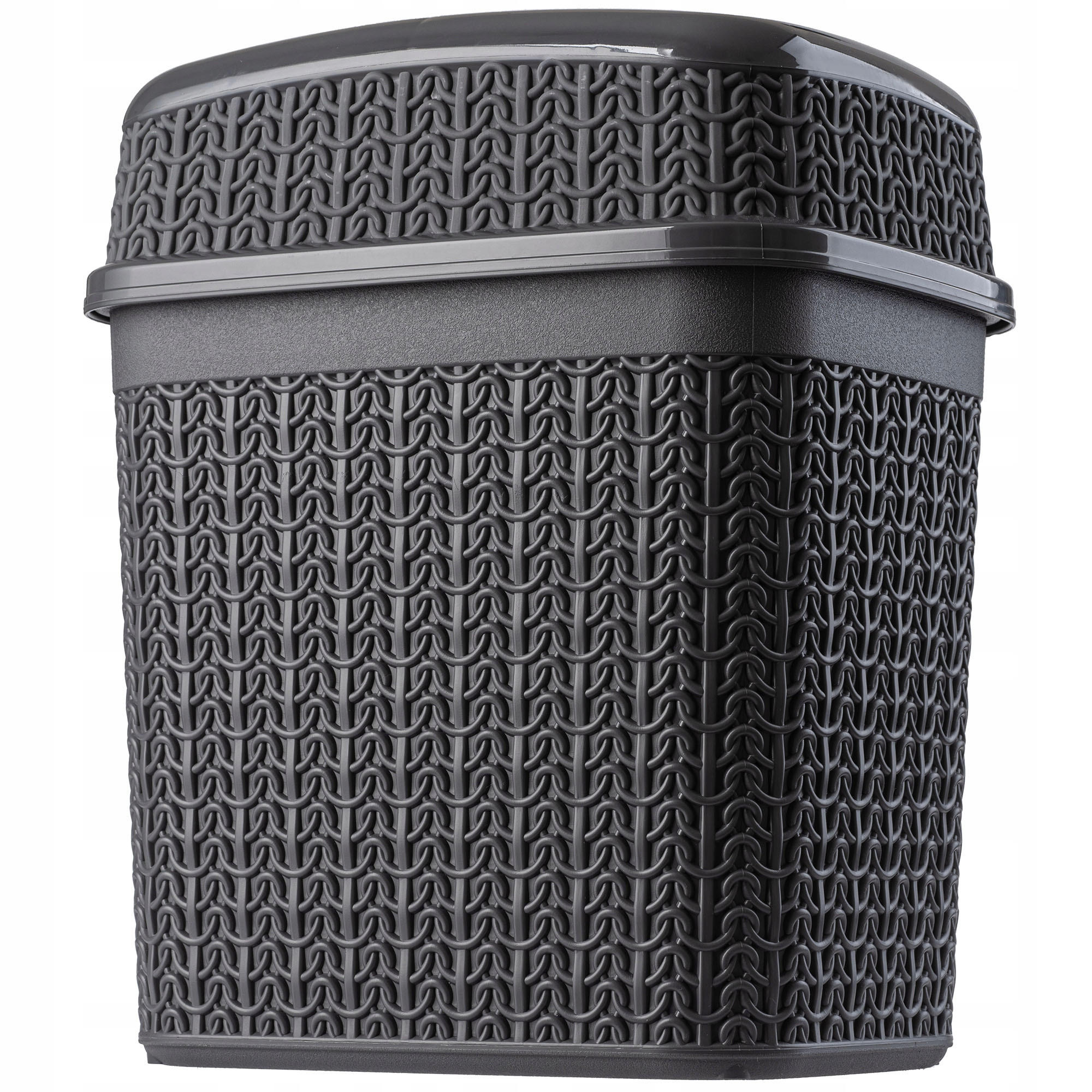 PAPIERKORB mit Schwingdeckel 5L, graphit - Graphitfarben, Kunststoff (19/14cm) - KADAX
