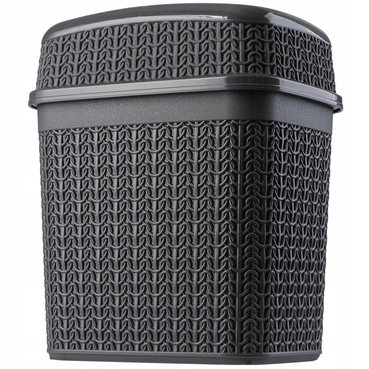 PAPIERKORB mit Schwingdeckel 5L, graphit - Graphitfarben, Kunststoff (19/14cm) - KADAX