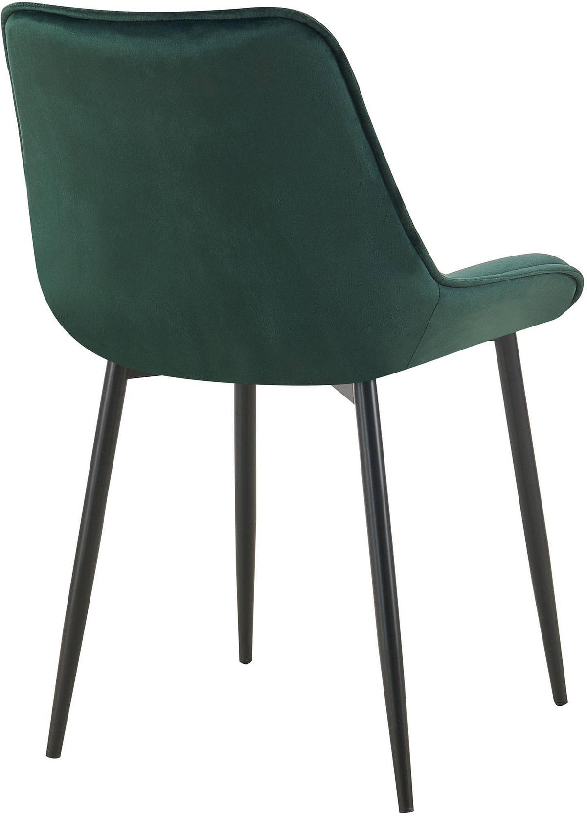 STUHL 2er Set Samt grün - Schwarz/Grün, Textil/Metall (52/84/59cm) - CLP